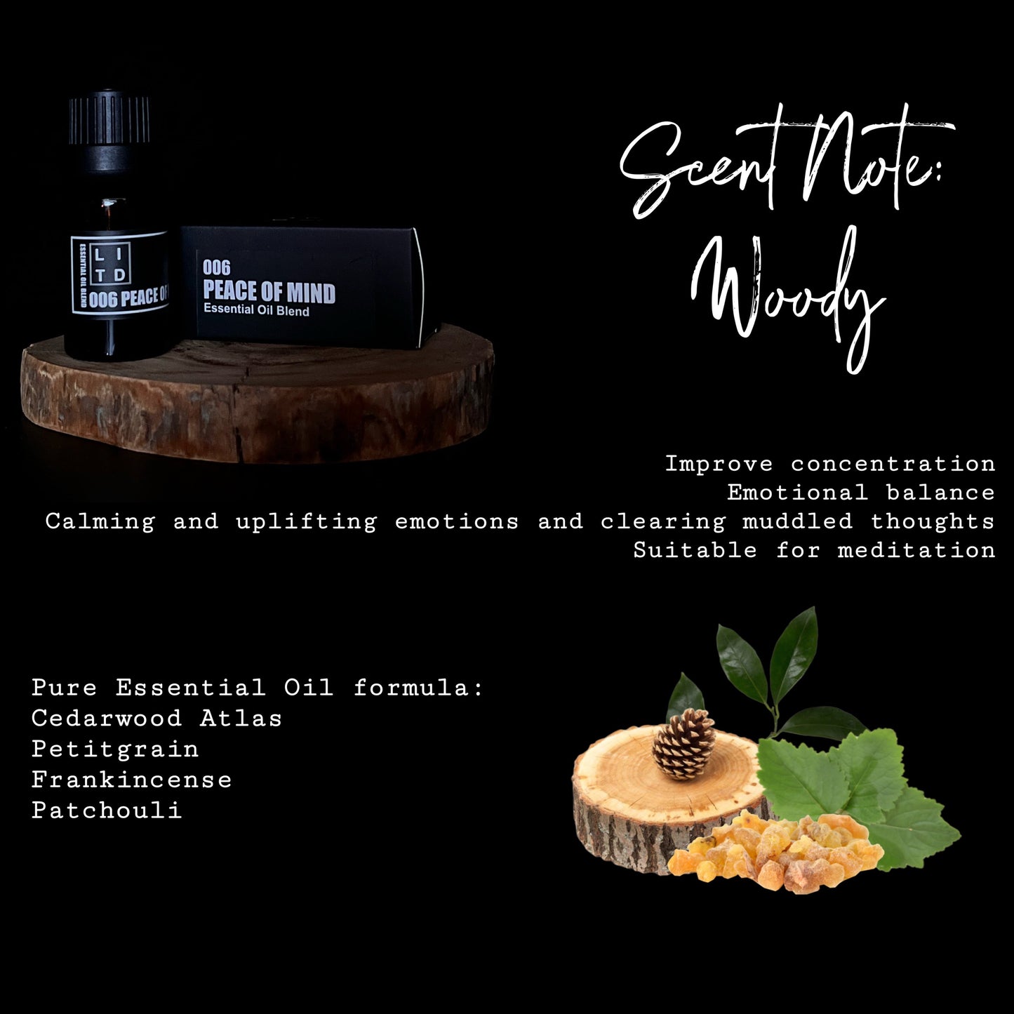 PORTABLE WOODEN DIFFUSER + 2 ESSENTIAL OIL BLENDS SET