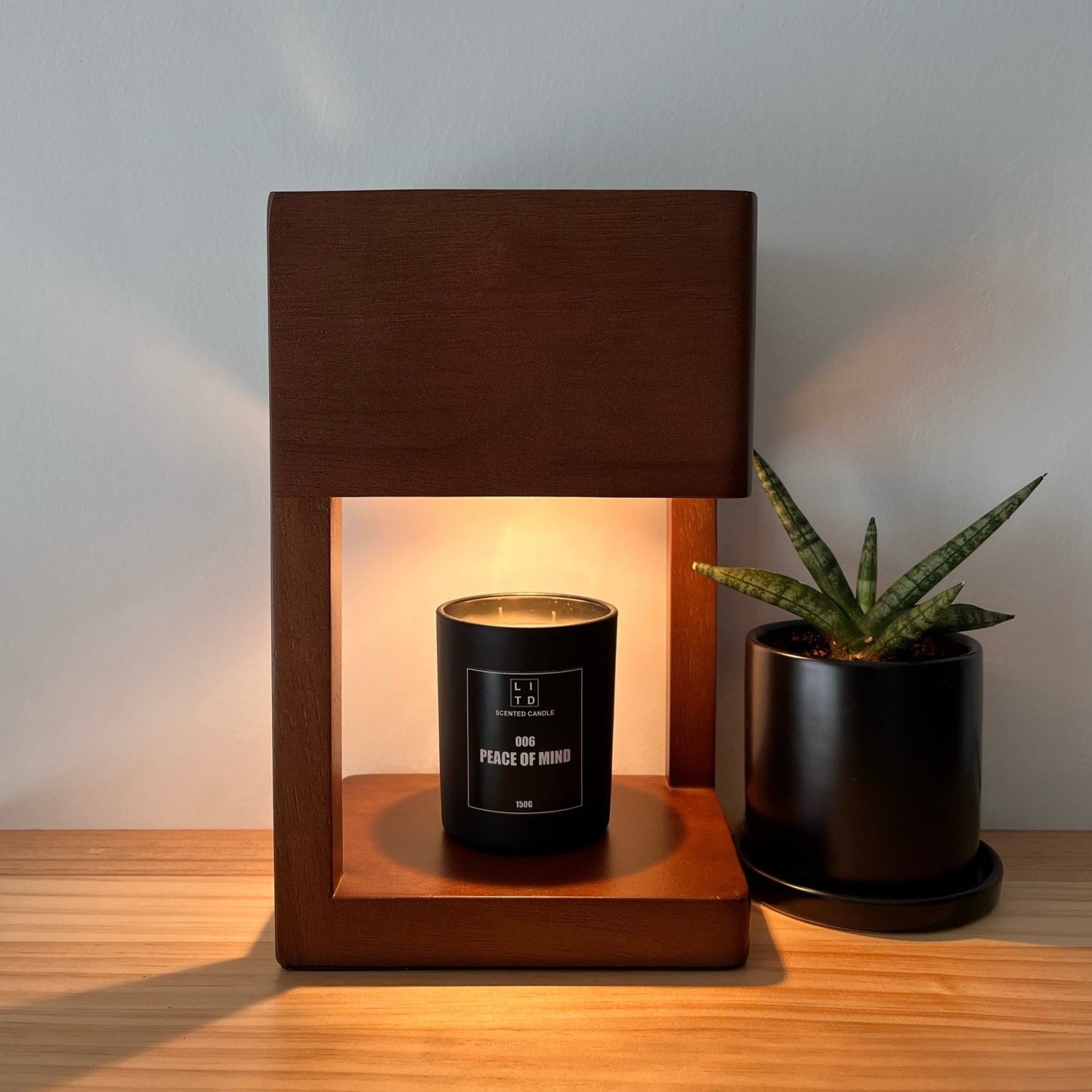 WOODEN BLOCK CANDLE WARMER